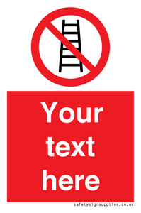 Custom No Ladders Sign